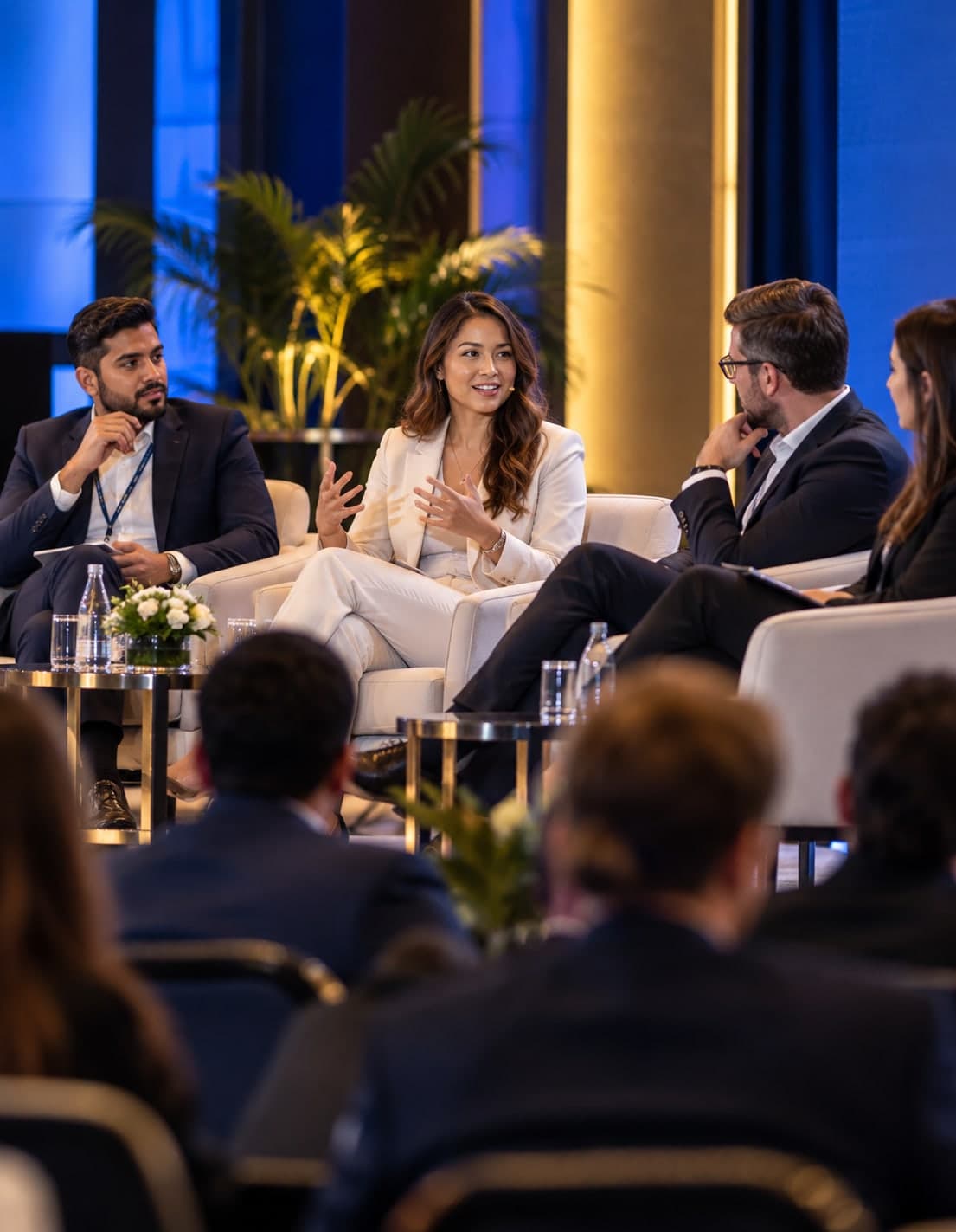 Start-up founders taking part in a panel discussion