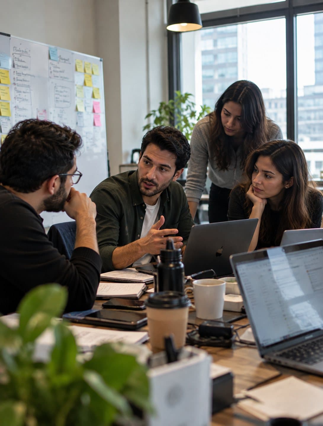 Partners planning together around a table