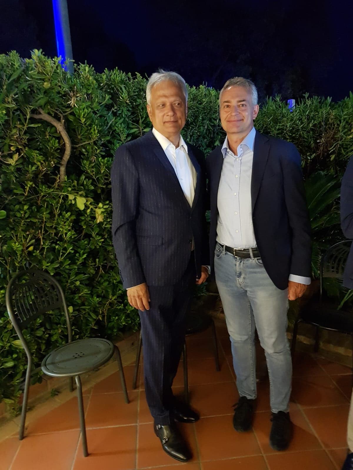 Two guests at an evening event