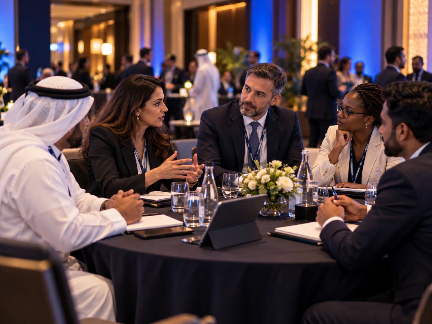 Founders of early-stage businesses in discussion at a round table