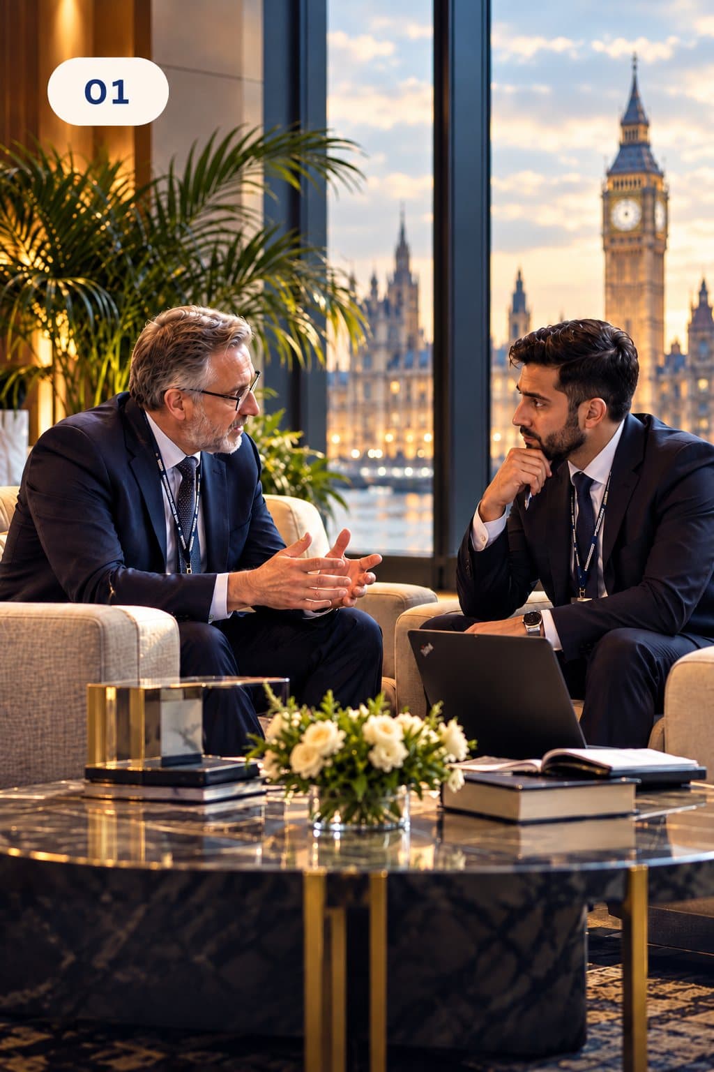 A mentor in conversation with a young entrepreneur
