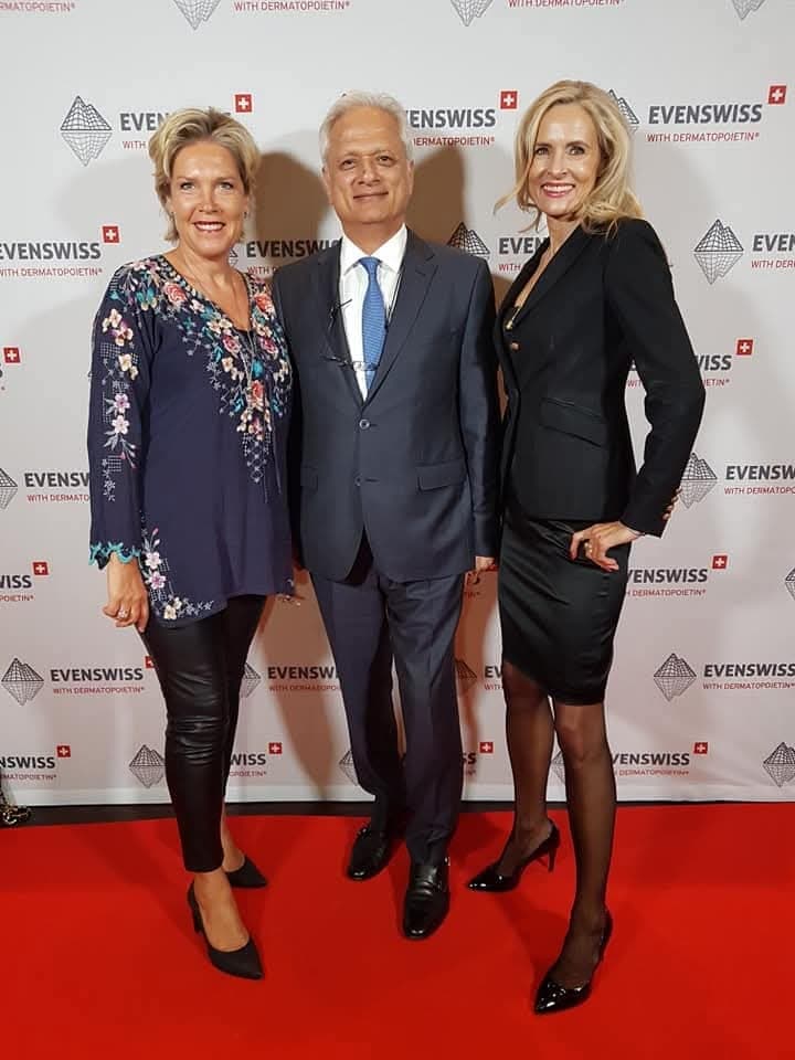 Guests on the red carpet at an evening event