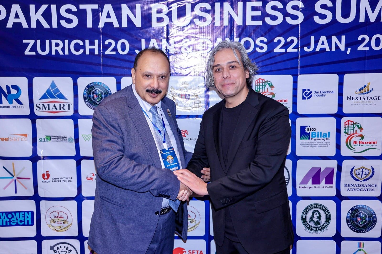 A handshake at a business event