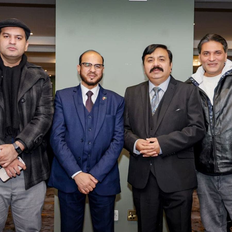 Guests standing together at a networking evening