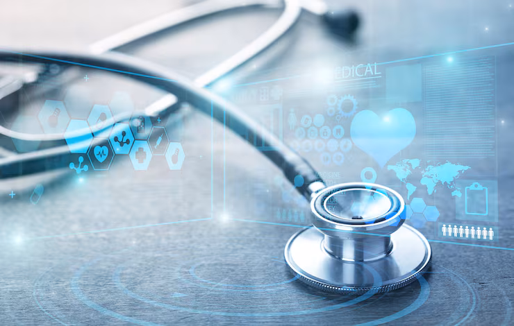 A stethoscope with digital health data