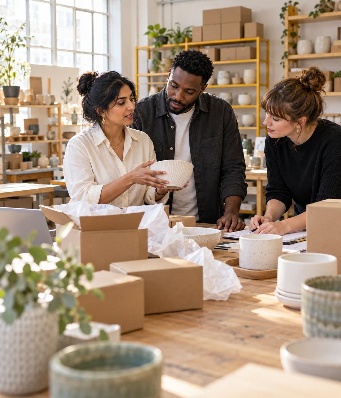 The owners of a growing business preparing customer orders
