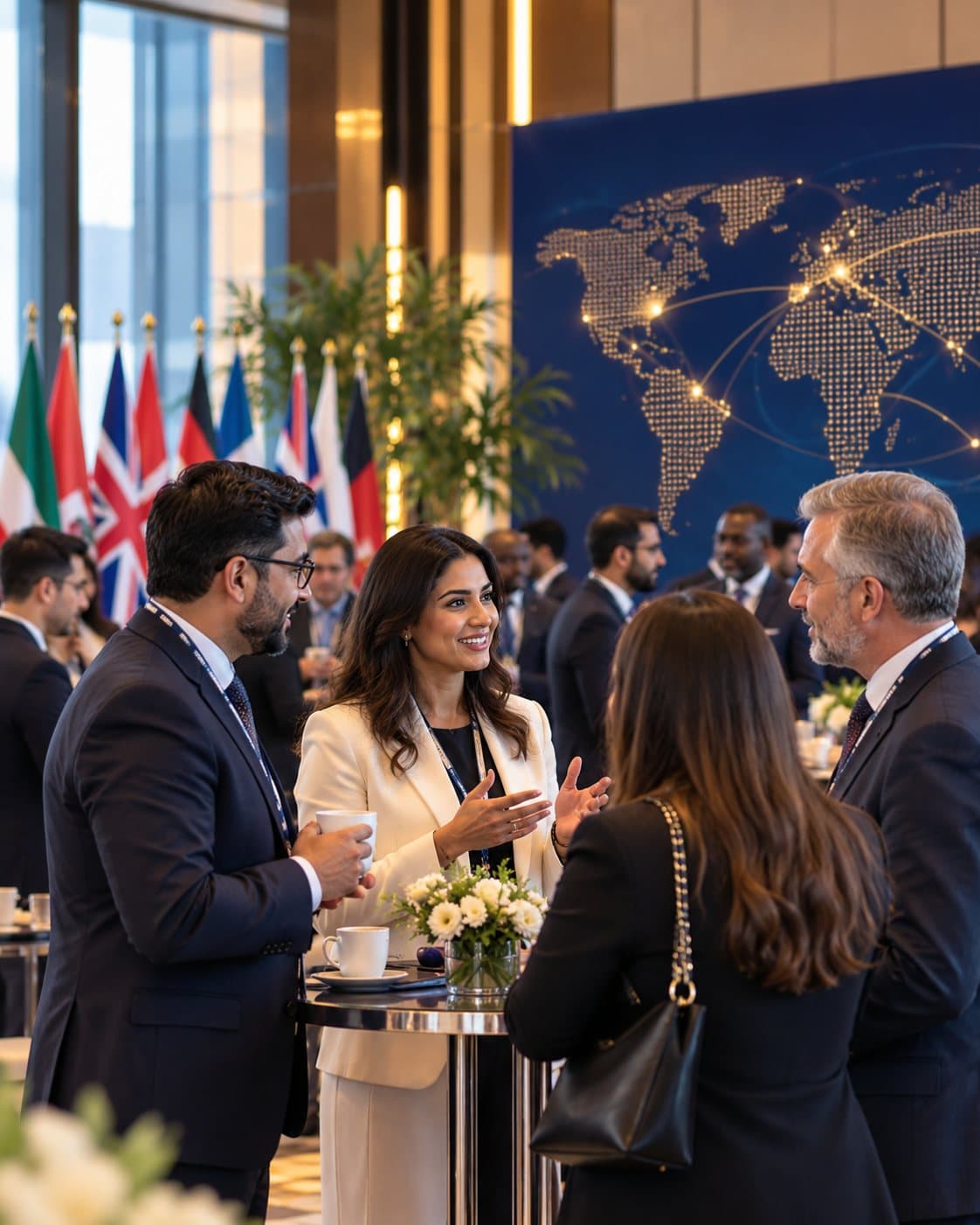 Young entrepreneurs networking at a forum